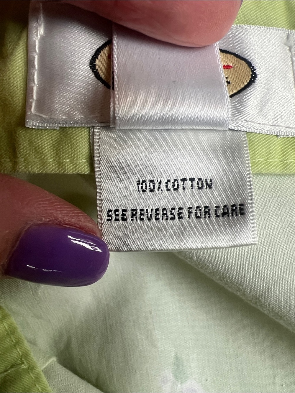 Talbots Sz 6 100% Cotton Floral Lime Green Skirt Garden Preppy - Picture 6 of 9